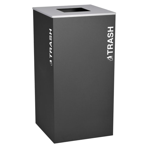 Ex-Cell Kaiser Classic Kaleidoscope 36 Gallon XL Square Trash Receptacle, Black